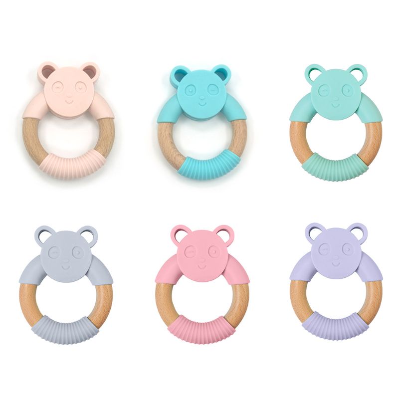 Vòng Ngậm Mọc Răng Bằng Silicon Hình Gấu Trúc Hoạt Hình Dễ Thương Cho Bé