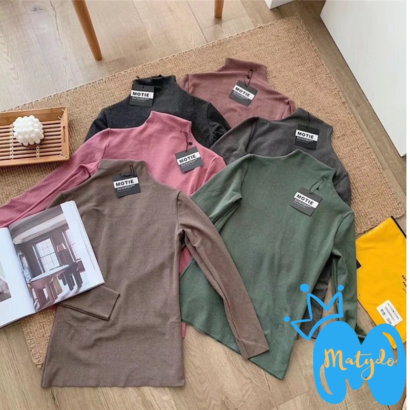 Áo giữ nhiệt nữ MATYDO cotton gân thời trang chất dày ấm cho mùa thu đông từ 40-55kg