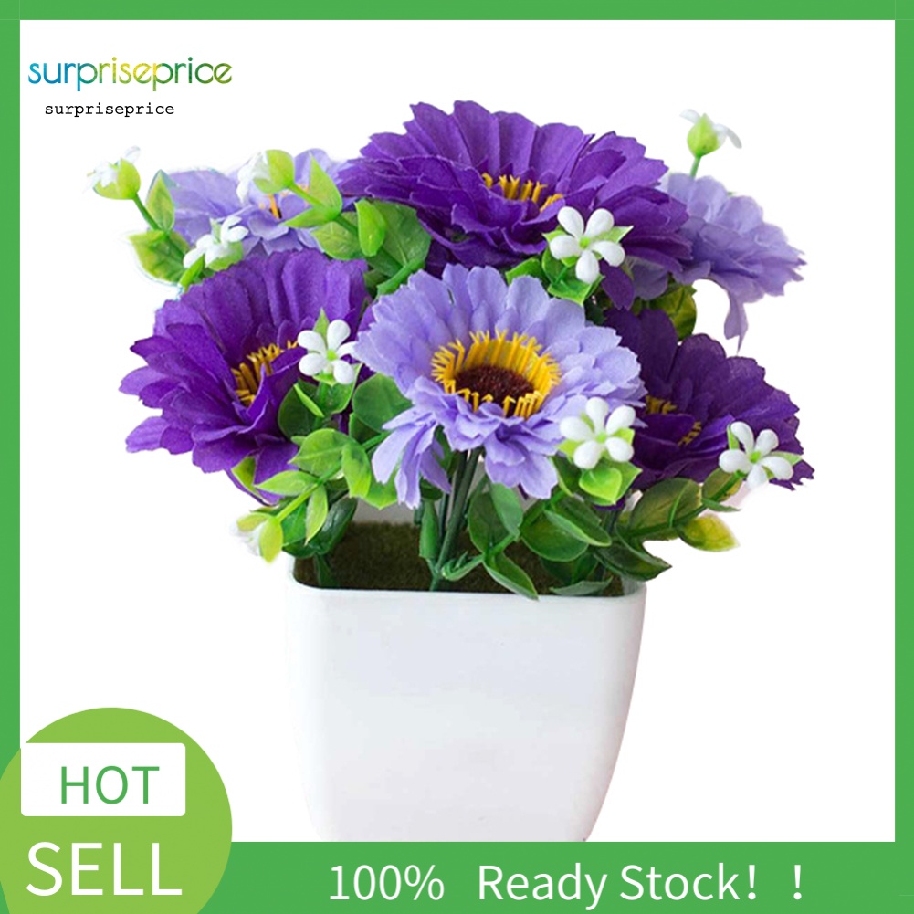 Chậu Hoa Cúc Nhân Tạo Bằng Gỗ Trang Trí Nhà Cửa / Sân Vườn