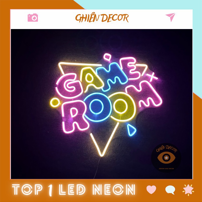 Đèn Trang Trí Led Neon Sign GAME ROOM | Đèn Led NeonTrang Trí Phòng Game - Ghiền Decor