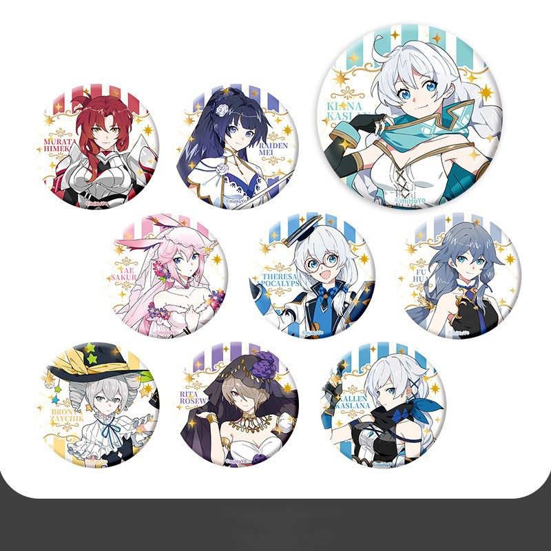 Huy hiệu IN HÌNH Honkai Impact 3 game chibi dễ thương xinh xắn