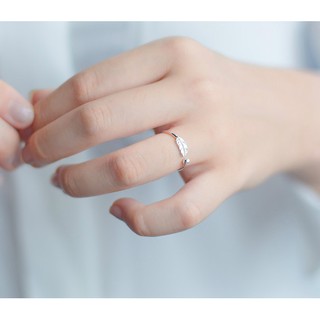 Nhẫn bạc hình lông vũ