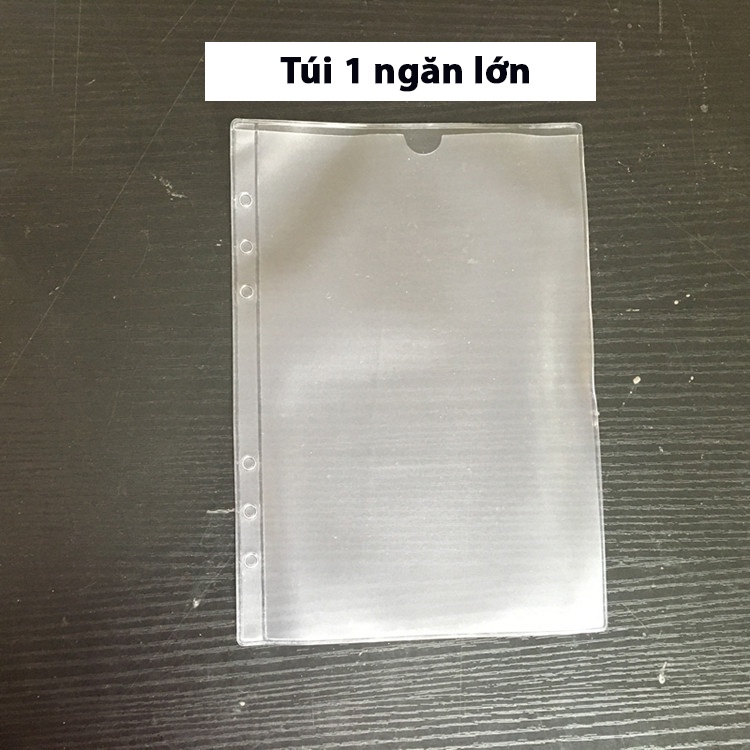 Túi zip gắn sổ còng A5 đựng đồ sticker, note P04, túi pvc phụ kiện sổ còng Tuệ Minh