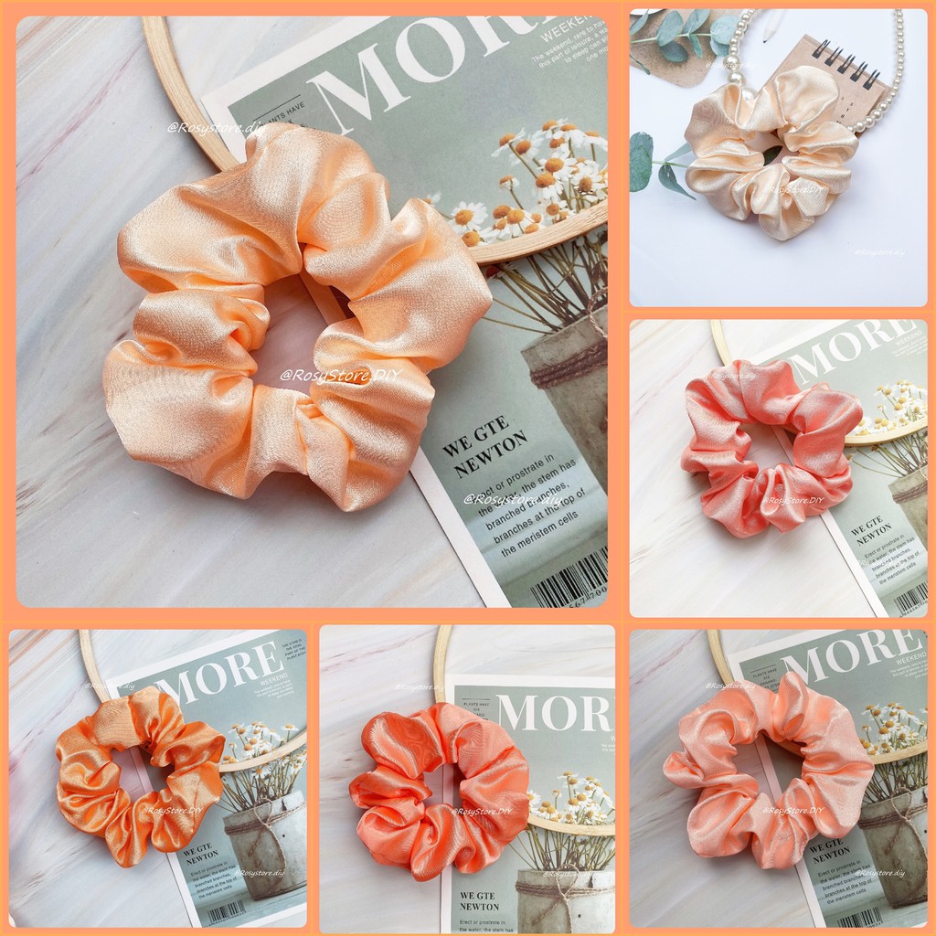 [Ảnh thật]CỘT TÓC VẢI SCRUNCHIES LỤA SATIN TÔNG CAM SANG TRỌNG-THỜI TRANG HÀN QUỐC NỮ PHỤ KIỆN GIÁ RẺ ĐẸP