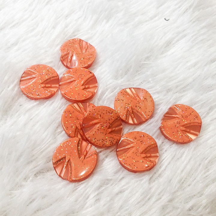 Cúc áo kiểu nhiều màu nút com lê trang trí hoa văn 3d kim tuyến size 1.8cm