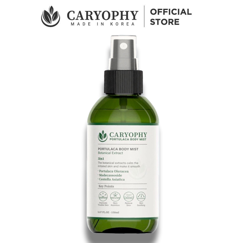 Xịt mụn lưng Caryophy portulaca giảm mụn mờ thâm 150ml NPP Tido88