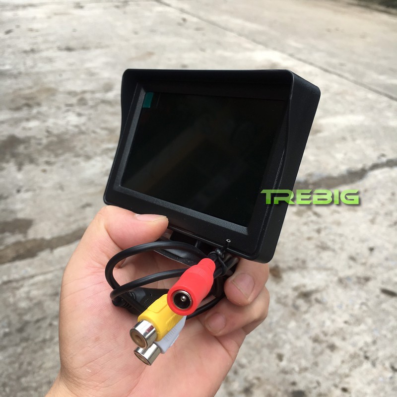 Màn hình ô tô LCD hiển thị video truyền tín hiệu từ camera lùi, đầu DVD, màn hình xe tải 4.3 inches dây AV 15m