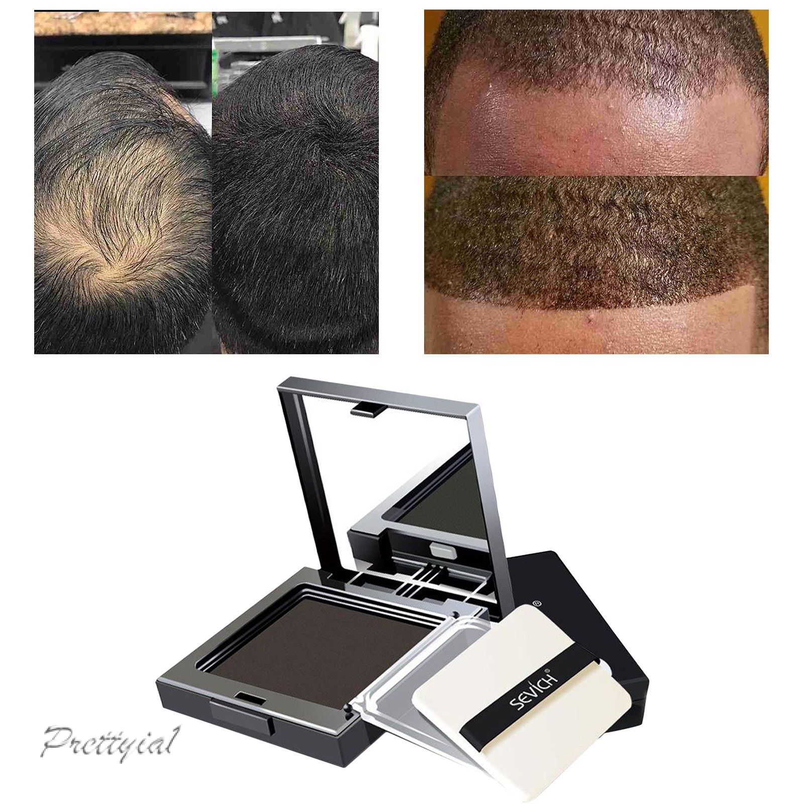 (Hàng Mới Về) Phấn Che Khuyết Điểm Tóc 3 Màu Không Thấm Nước 12g Kèm Mút Trang Điểm