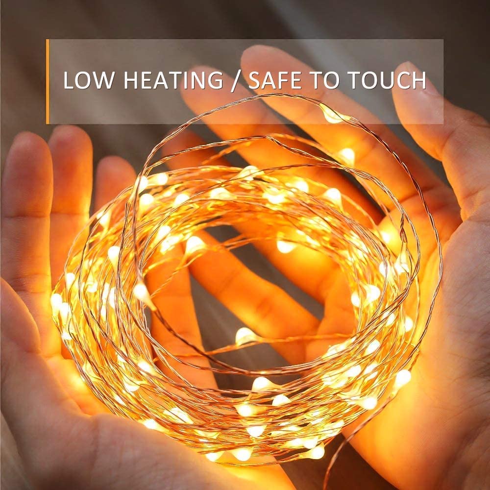 Dây đèn LED 2m ánh sáng trắng ấm áp trang trí phòng