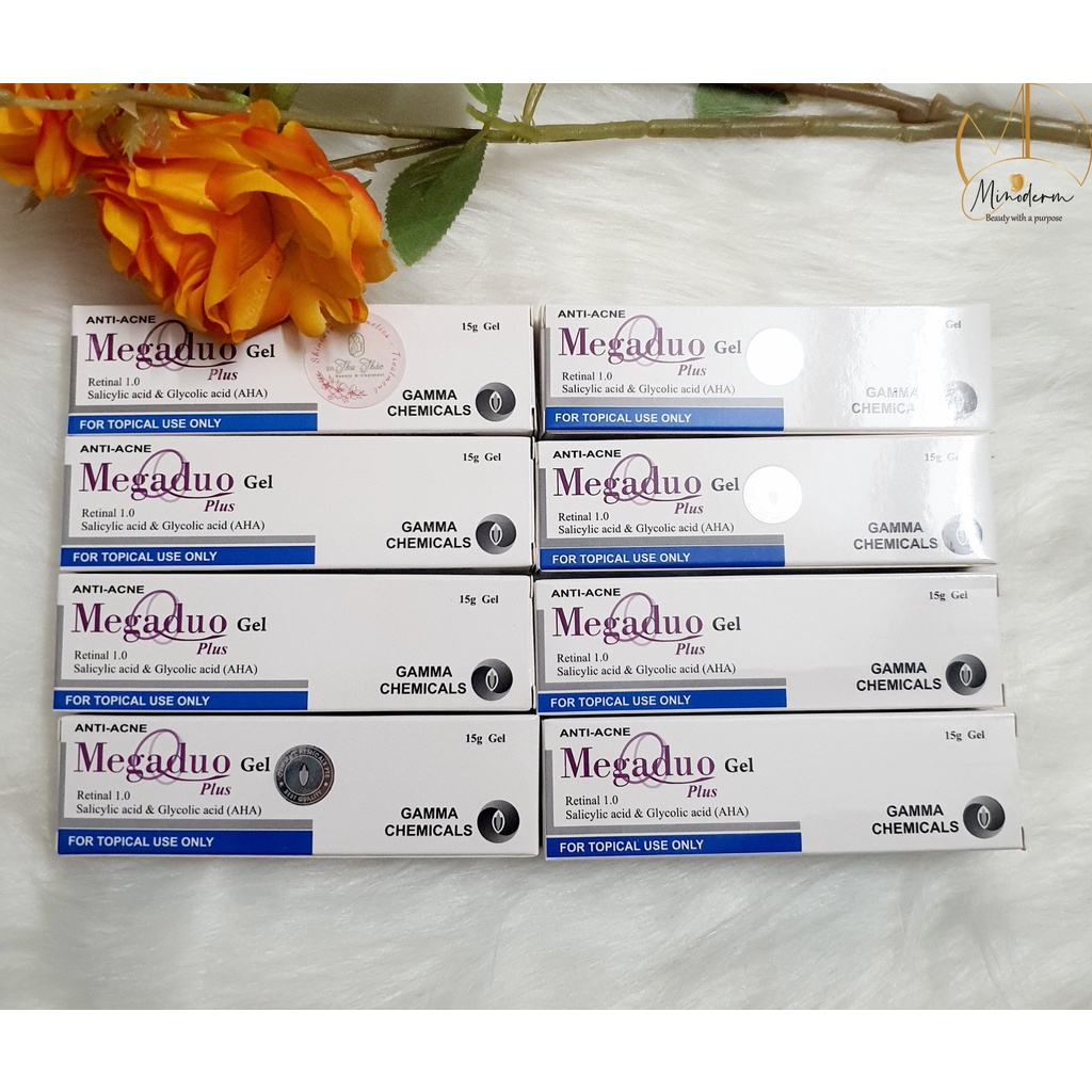 Megaduo gel plus 15g - bản mới Retinal 1.0, AHA, salicylic acid - giảm mụn trứng cá, thâm mụn, mụn ẩn, kiềm dầu