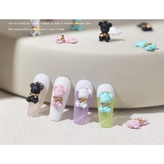 Charm gấu nail,Charm gấu vương miện gắn móng