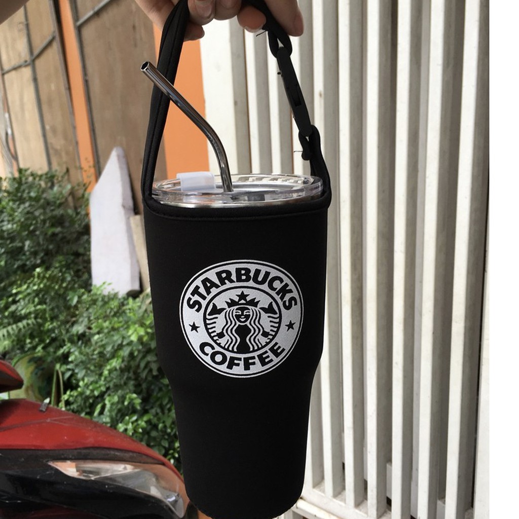 TÚI + ỐNG HÚT ❤️ LY GIỮ NHIỆT THÁI LAN 900ML ĐỦ BỘ TÚI VÀ 2 ỐNG HÚT INOX