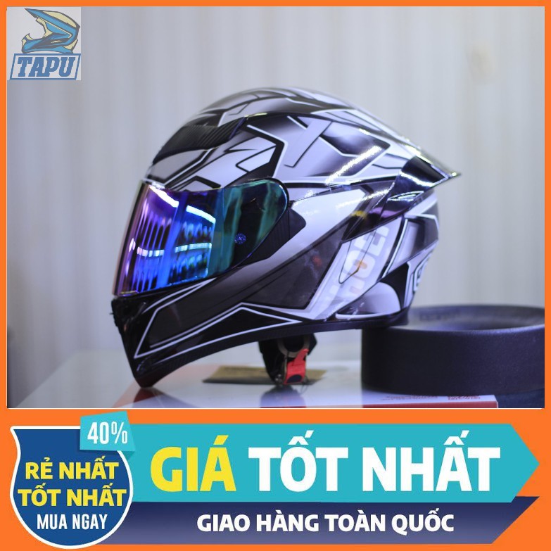 [FREESHIP] MŨ BẢO HIỂM FULLFACE ROC 1 KÍNH - ROYAL M138B LÊN TEM SHOEI BẠC