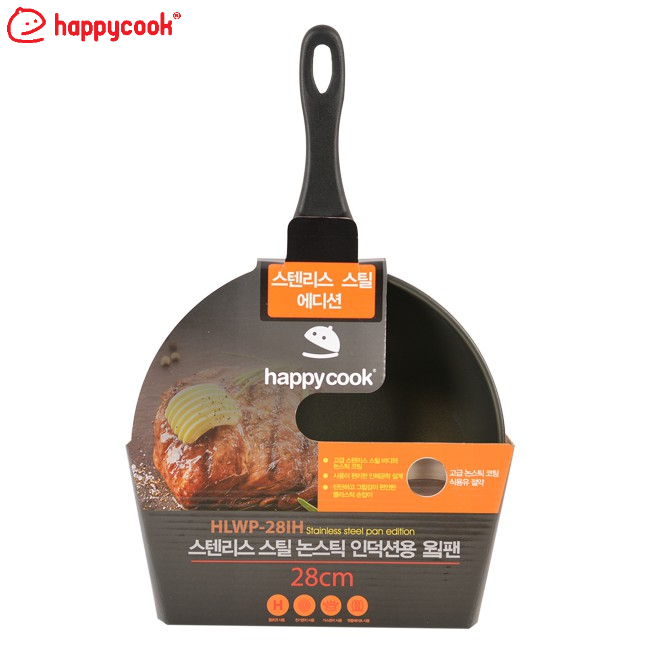 [Mã BMBAU50 giảm 7% tối đa 50K đơn 99K] Chảo Sâu Inox Chống Dính Đáy Từ Happycook 28cm HLWP-28IH