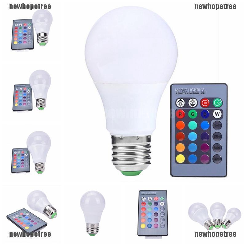 Bóng Đèn LED RGB E27 85-265V Đổi Màu Kèm Điều Khiển Từ Xa