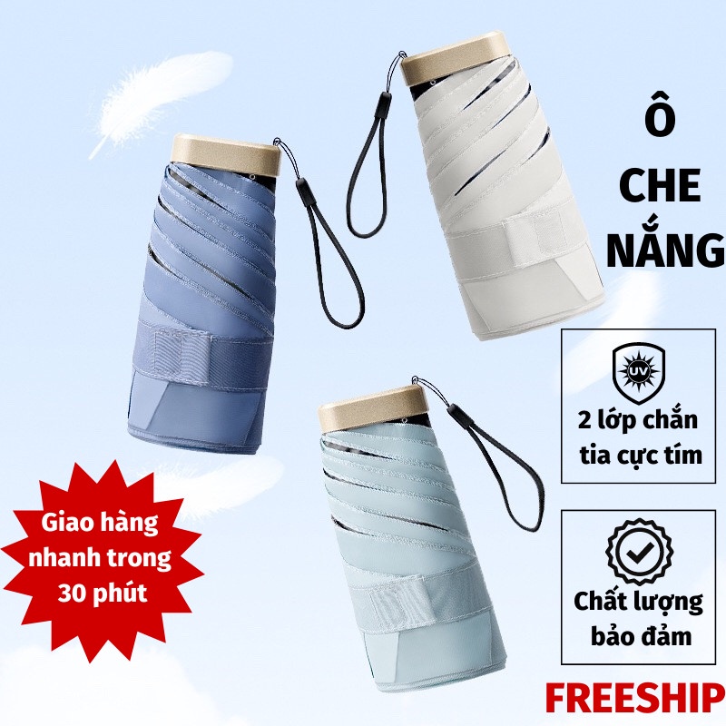Dù Che Mưa Ô Gấp Gọn Đi Nắng Gấp Gọn Mini 2 Lớp Chống Thấm Cao Cấp Dù Che Mưa Toki