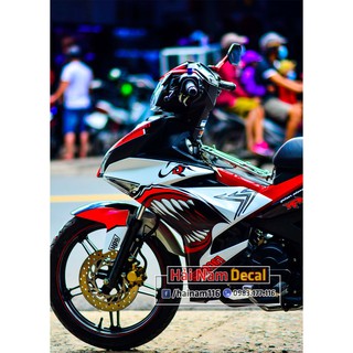 Tem Trùm Exciter 150 Trắng Đỏ Đen Cá Mập