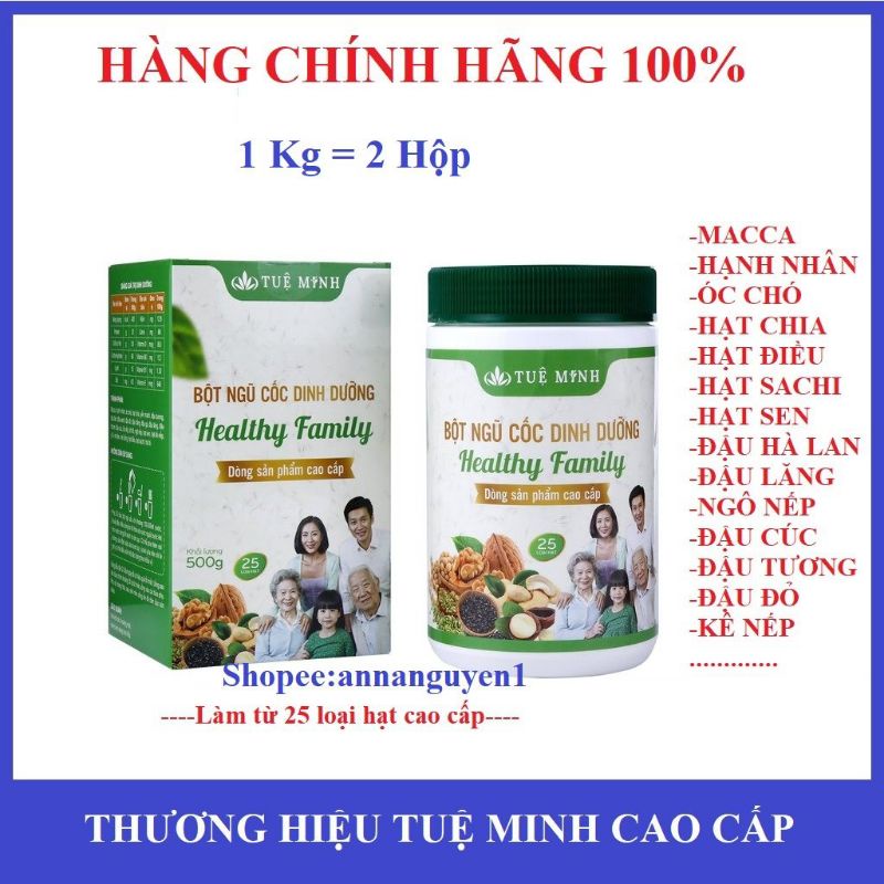 [CAO CẤP] 1 Kg Bột Ngũ Cốc 25 Loại Hạt Tuệ Minh Có Đầy Đủ Giấy Tờ.