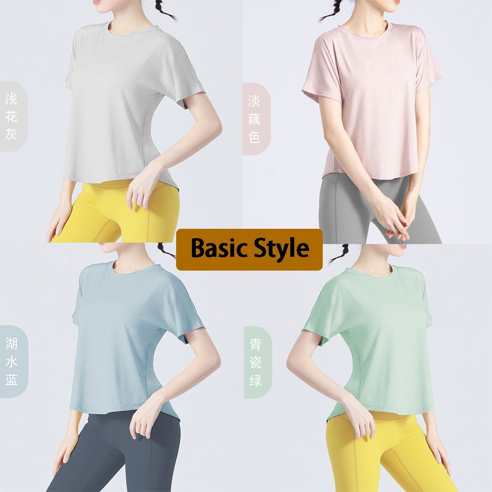 Áo Thun Tay Ngắn Dáng Rộng Thoáng Khí Nhanh Khô Thích Hợp Chạy Bộ/Tập Yoga Cho Nữ