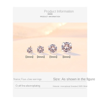 Bông Tai Mạ Bạc 925 Đính Đá Zircon Sang Trọng Thời Trang