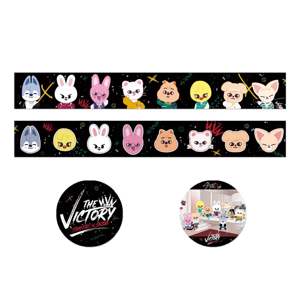 Băng Keo Dán Trang Trí Sổ Tay Họa Tiết Hoạt Hình Nhóm Nhạc Kpop Stray Kids