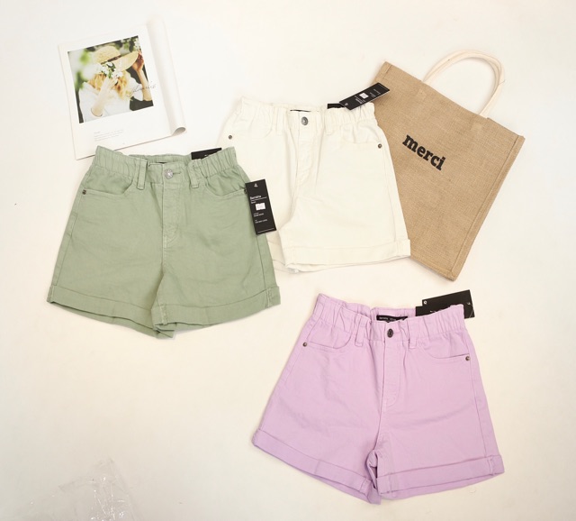 Quần short jeans cạp chun - sẵn 03 màu