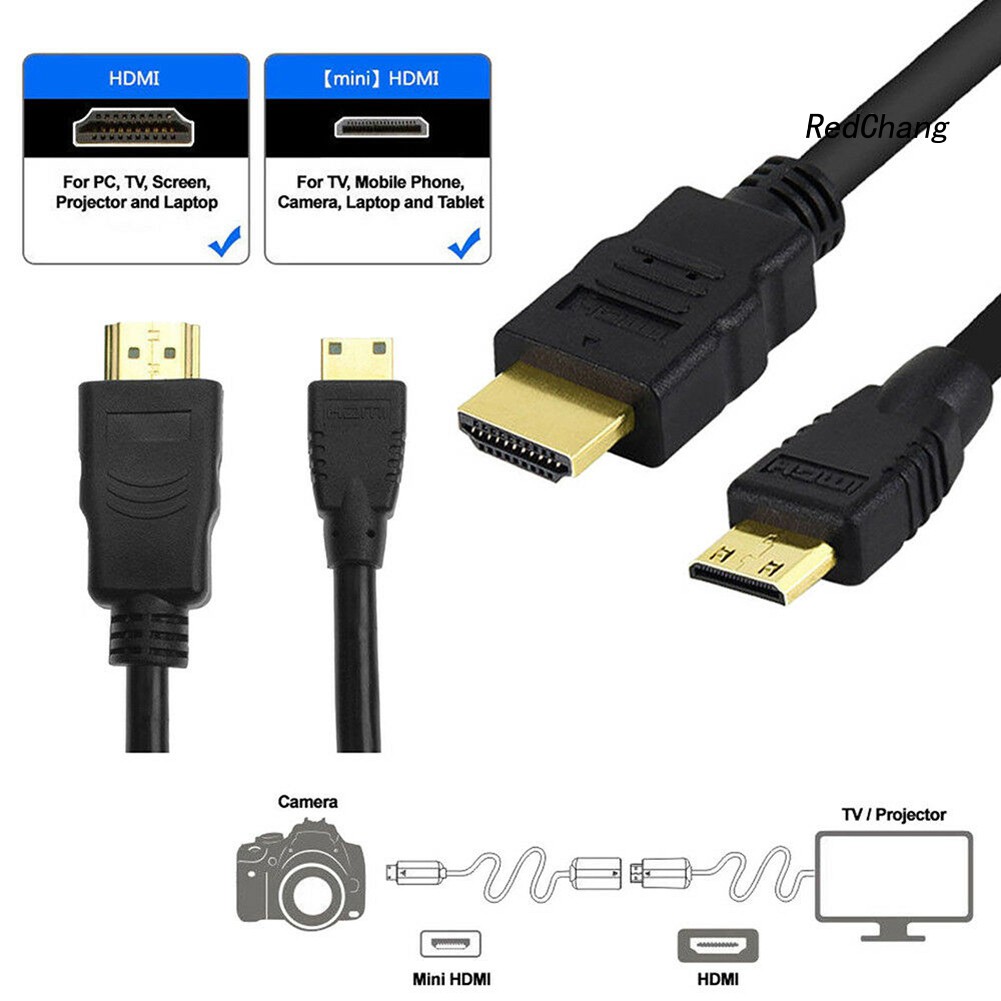 -SPQ- DOONJIEY HDMI to Mini HDMI Adapter Cable V1.4 3D HD 1080P for HDTV Projector