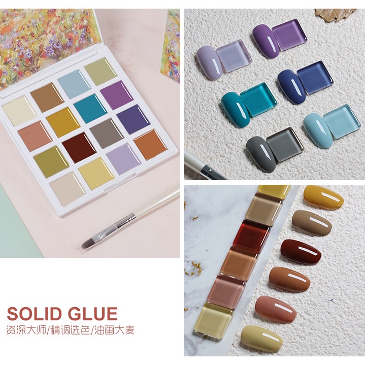 Bảng Màu Gel Màu Trơn Dùng Trang Trí Móng Tay Nghệ Thuật