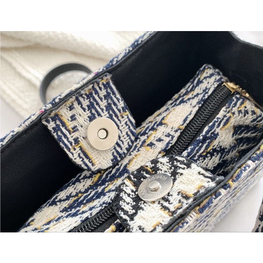 Túi tote kẻ sọc Túi đeo chéo thời trang Túi vuông nhỏ