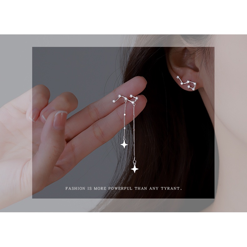 Bông Tai Bạc 925 Dáng Dài Đính Tua Rua Cao Cấp Thời Trang Mùa Hè Phong Cách Hàn Quốc Dành Cho Nữ 2022