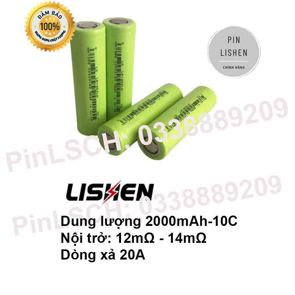 Cell pin lishen xanh 18650 2000mah 10c xả 20A giá tốt hàng mới