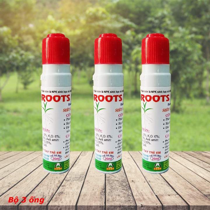 3 ống 20ml PHÂN BÓN LÁ NPK SINH HỌC CÓ CHẤT ĐIỀU HÒA SINH TRƯỞNG ROOTS NEW RA RỄ CỰC MẠNH