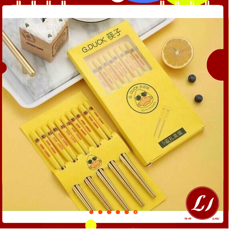 SET 5 Đôi Đũa Vịt Vàng siêu Cute- labi