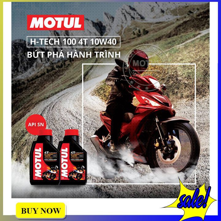 Nhớt Xe Tay Côn, PKL Motul H-Tech 100 4T 10W40 Chính Hãng 1 Lít