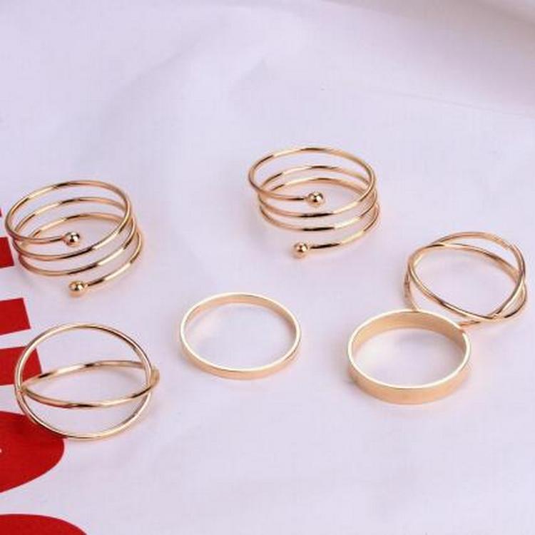Bộ 6 Nhẫn Đeo Tay Thời Trang Hàn Quốc Xinh Xắn Cho Nữ