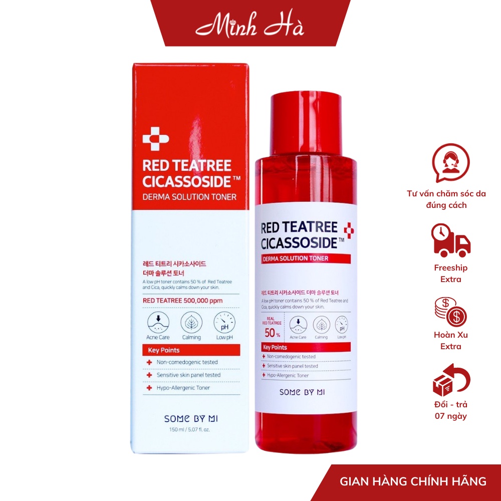 Nước hoa hồng Some By Mi Red TeaTree Cicassoside Derma Solution Toner 150ml giảm mụn cho da nhạy cảm