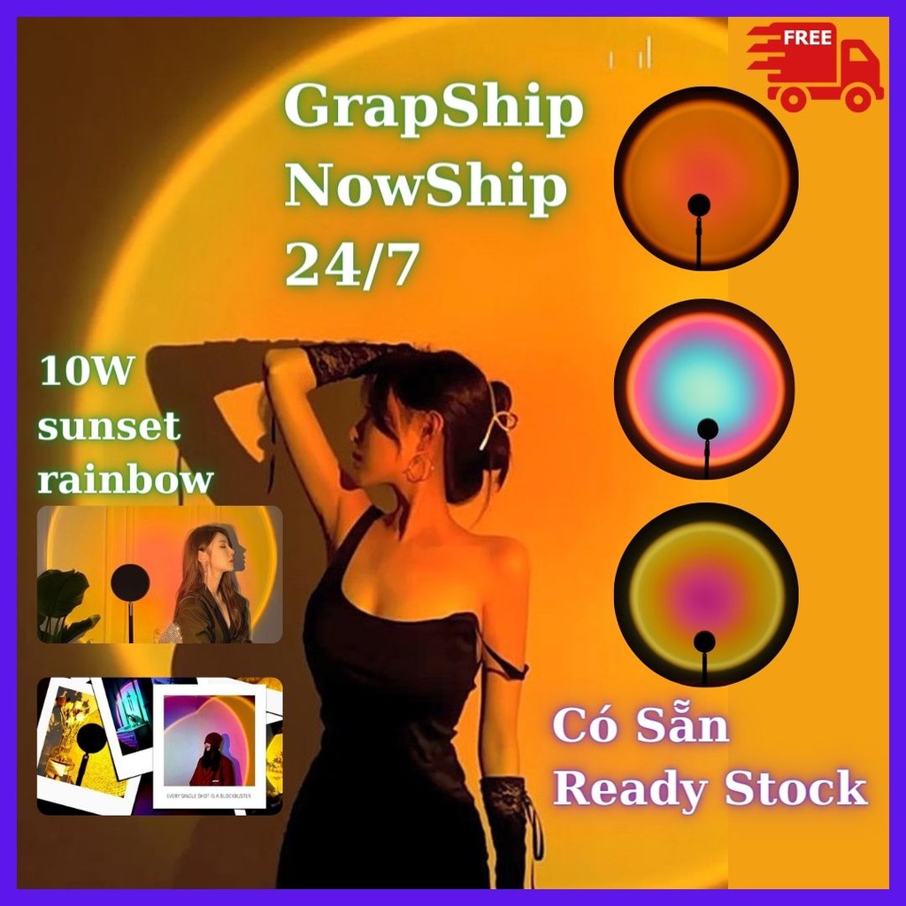 Đèn sunset 4 màu trong 1 đèn rose blackpink Tiktok Hot Đèn chiếu hoàng hôn, mặt trời, cầu vồng trang trí CHILL Cao cấp