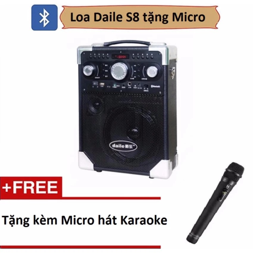 [Mã 159ELSALE hoàn 7% xu đơn 300K] Loa karaoke di động S8 - tặng 1 micro không dây