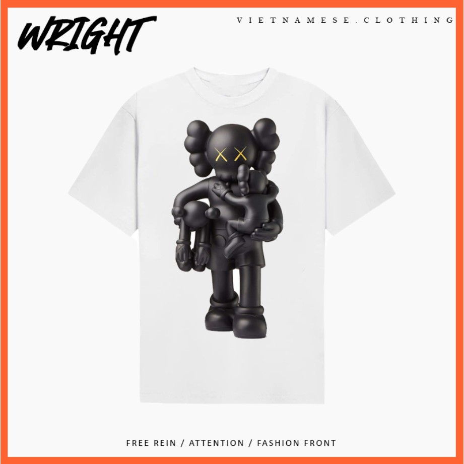 Áo Phông Tay Lỡ Kaws Doll Bế Em Bé Cute Phù Hợp Áo Gia Đình Cực Dễ Thương Chất Cotton