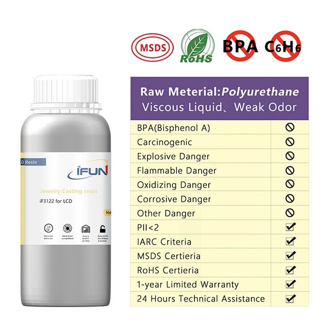 Nhựa in 3D resin  - Ifun 3122w Easy Casting High Accuracy UV 405nm 3D Printer Resin For LCD 3D