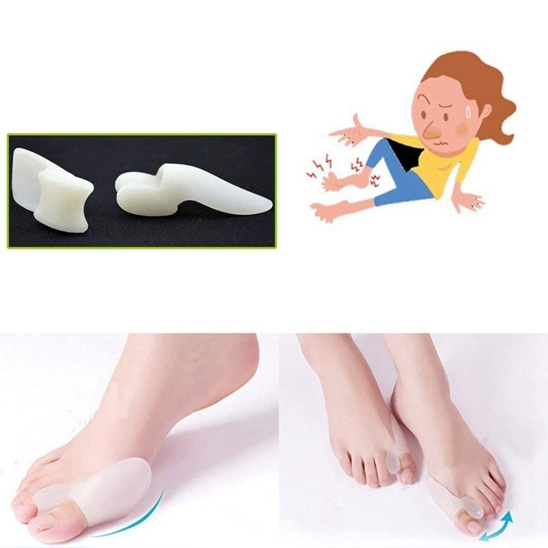 Cặp dụng cụ chỉnh hình ngón chân cái bảo vệ chống đau khi mang giày bằng silicone tiện lợi