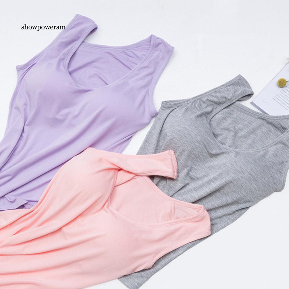 Áo cộc tay cổ chữ U trơn có mút nâng ngực đơn giản quyến rũ cho nữ | BigBuy360 - bigbuy360.vn