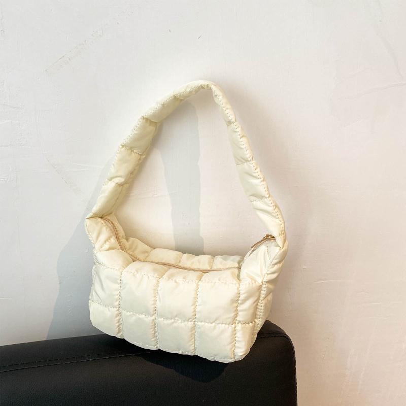 Túi Xách Đeo Vai Mùa Đông Đệm Cotton Nylon Nhồi Bông Thời Trang Cho Nữ
