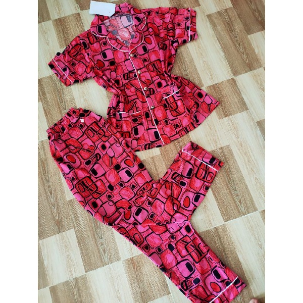 Bộ pijama tay ngắn quần dài thun aty đẹp