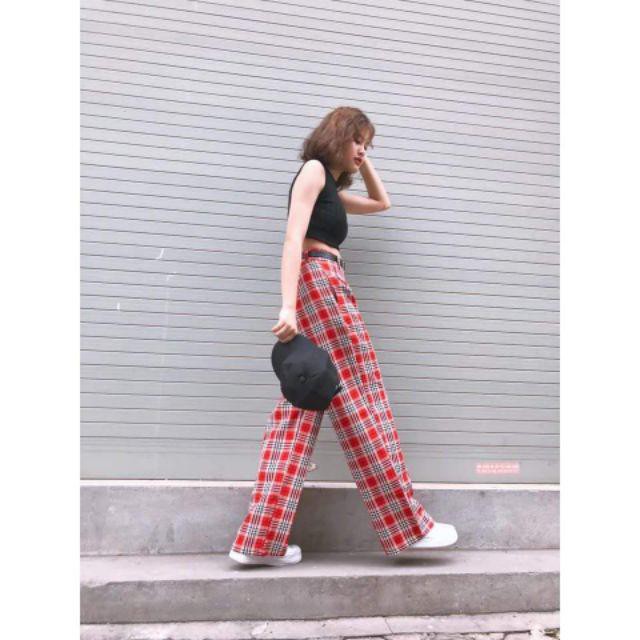 Quần culottes - ống rộng kẻ caro siêu xinh MS3003 Mẫu Mới