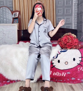 ( Freesize Lụa ) Đồ Bộ Pijama Lụa - Tay Ngắn Quần Dài