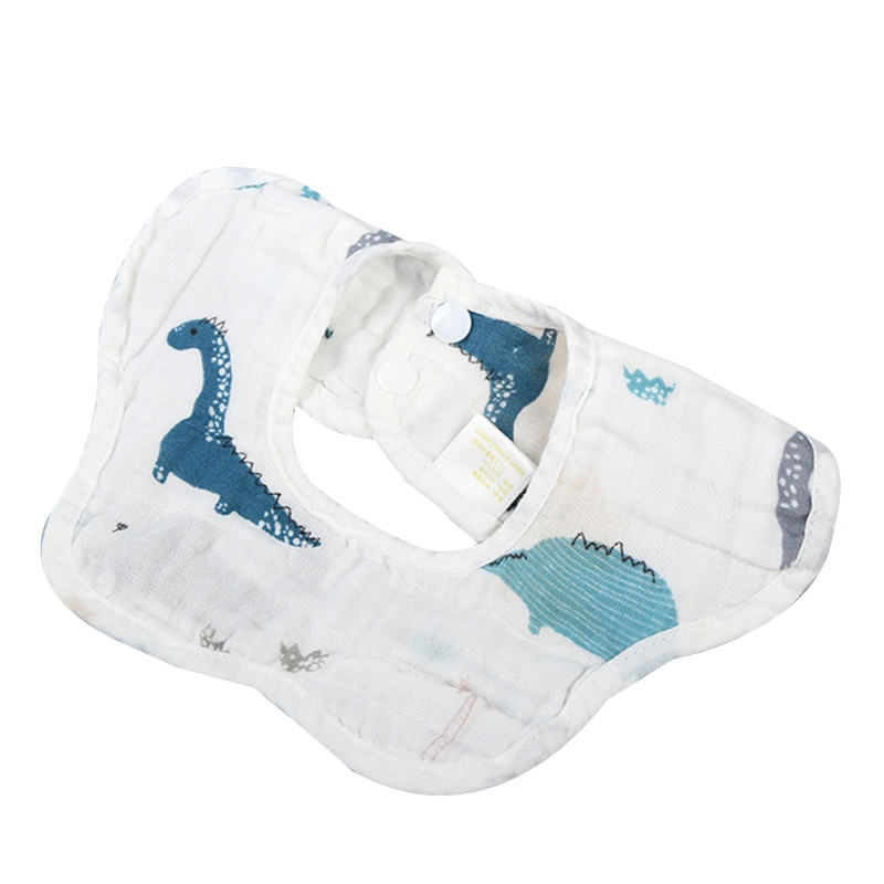 Yếm Ăn Bốn Lớp Bằng Vải Mỏng Xoay 360 Độ Dành Cho Bé Sơ Sinh