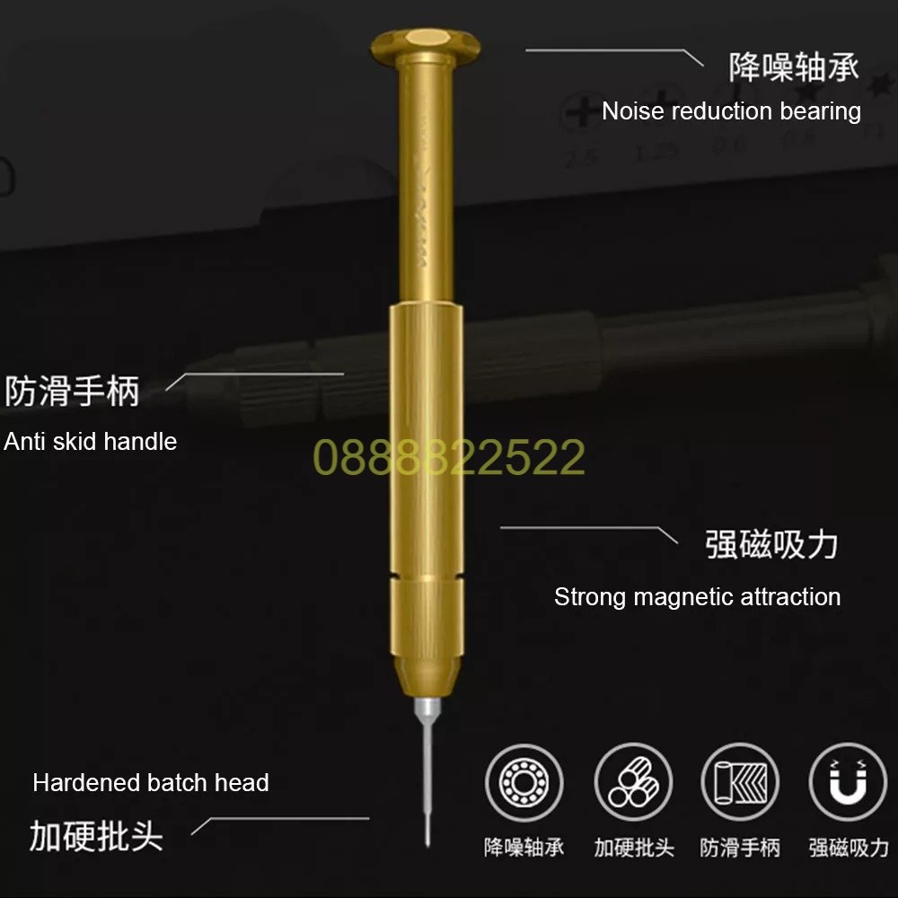Bộ tô vít đồng Wolve 6 cây (3,4,5,6-T1,6-T2 và 2 tầng) VÀNG