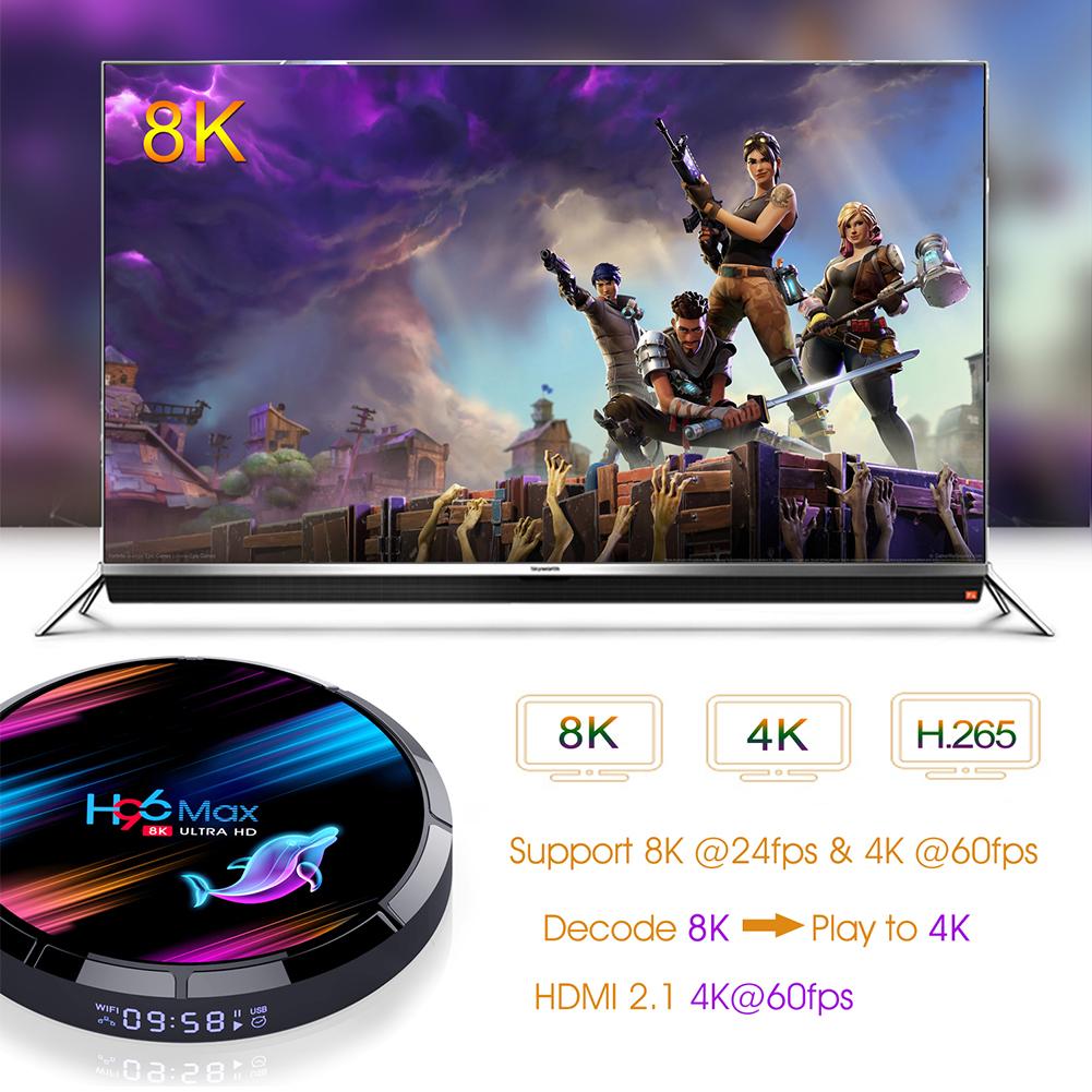 H96 MAX X3 Smart TV Box Amlogic S905X3 HD 8K 4 + 64GB2.4G & 5G Wifi BT Media Playe Andriod TV Set Top Box