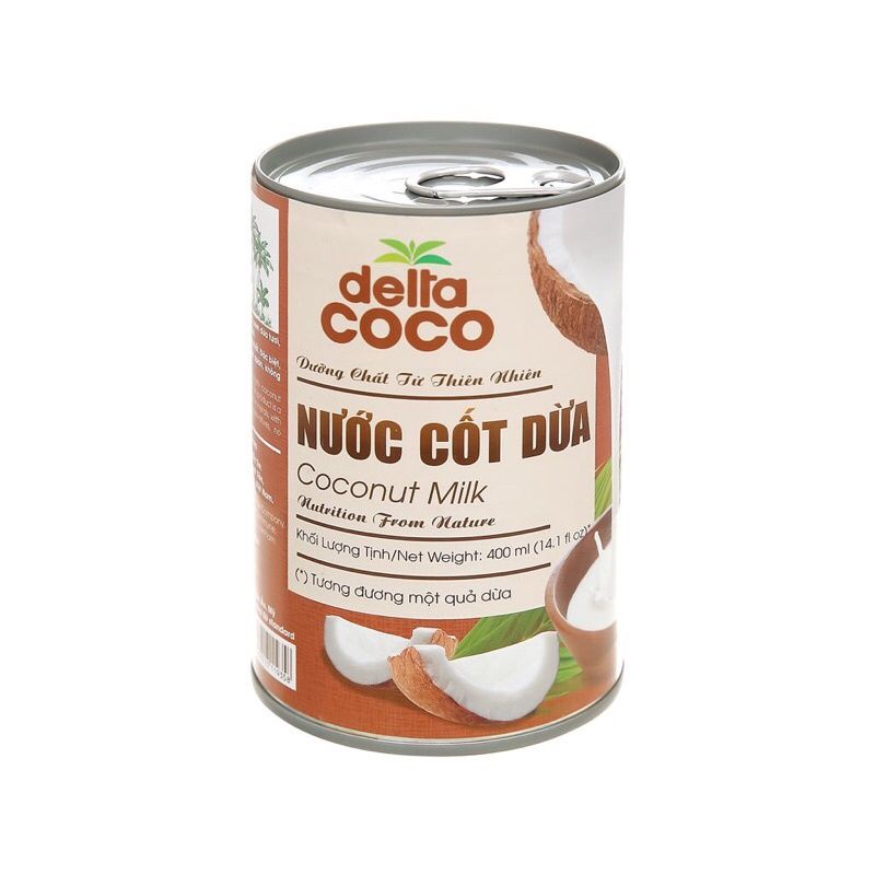 NƯỚC CỐT DỪA DELTA COCO 400GR BẾN TRE